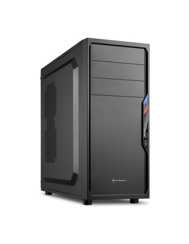 SHARKOON CASE VS4-V, ATX, 6 SLOTS EXPANSION, 2XUSB 3.0 FRONT, DRIVE BAY DA 2,5/3,5/5,25, 1X120MM FAN FRONT, NO PSU, COLORE NERO