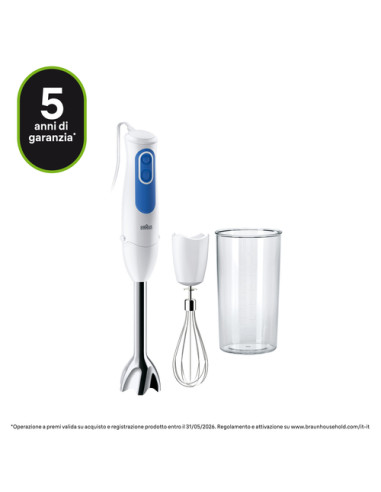 Braun Minipimer MultiQuick MQ3005 CREAM Frullatore ad immersione White blue