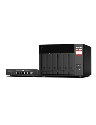 QNAP TS-673A-SW5T server NAS e di archiviazione Tower Ryzen Embedded V1500B 8 GB DDR4 0 TB QNAP QTS Nero
