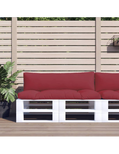 Cuscini per Pallet 2 pz Rosso Vino in Tessuto