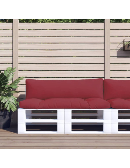 Cuscini per Pallet 2 pz Rosso Vino in Tessuto