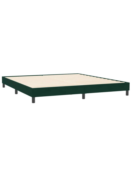 Letto a Molle con Materasso e LED Verde Scuro 180x220 cm Velluto