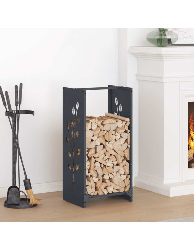 Rastrelliera per Legna da Ardere Antracite 40x30x80 cm