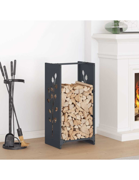 Rastrelliera per Legna da Ardere Antracite 40x30x80 cm