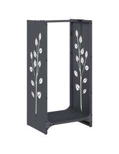 Rastrelliera per Legna da Ardere Antracite 40x30x80 cm 2