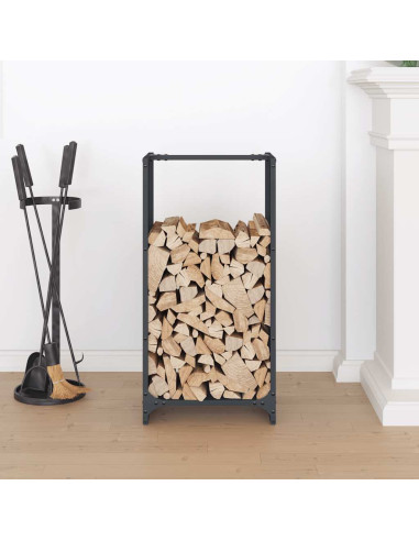 Rastrelliera per Legna da Ardere Antracite 40x30x80 cm