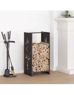 Rastrelliera per Legna da Ardere Nera 40x30x80 cm