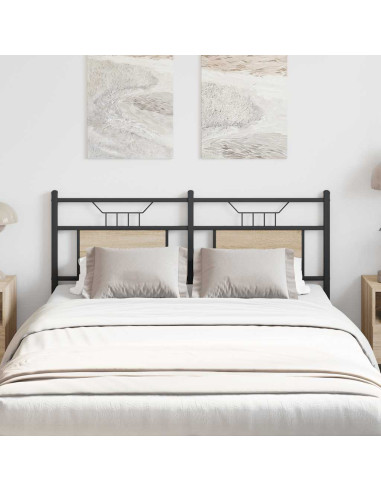 Testiera di Ricambio Rovere Sonoma 140 cm in Legno Multistrato e Acciaio