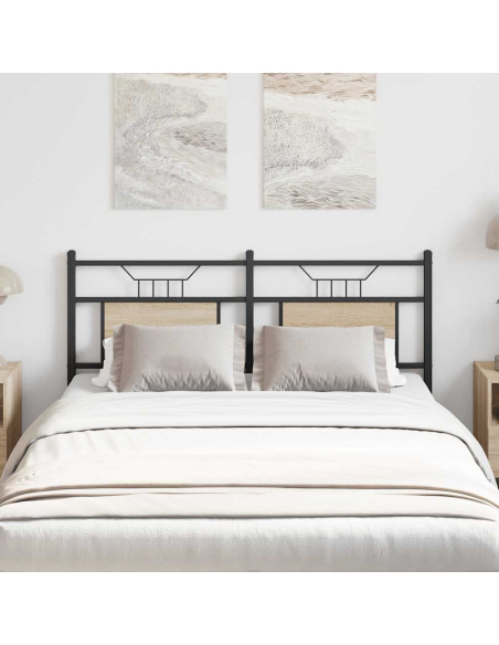 Testiera di Ricambio Rovere Sonoma 140 cm in Legno Multistrato e Acciaio