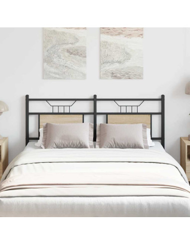 Testiera di Ricambio Rovere Sonoma 150 cm in Legno Multistrato e Acciaio