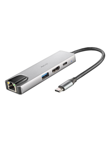 NGS NGS-HUB-0140 hub di interfaccia USB 2.0 Type-C 5000 Mbit/s Alluminio, Nero