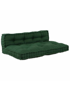 Divano modulare 2 pcs Verde 120 x 80 x 38 cm Tessuto