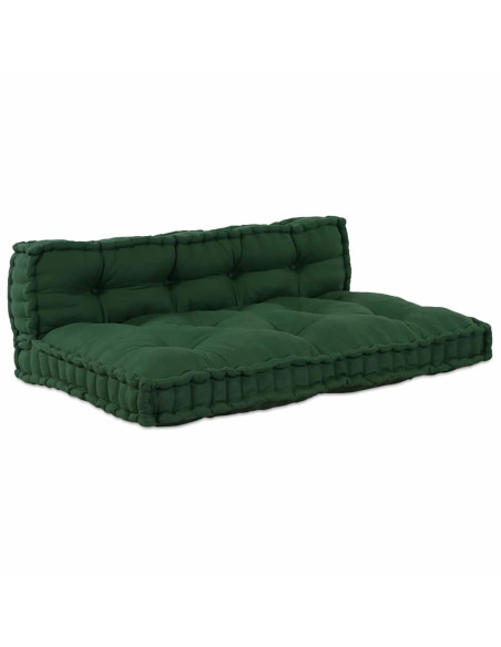 Divano modulare 2 pcs Verde 120 x 80 x 38 cm Tessuto
