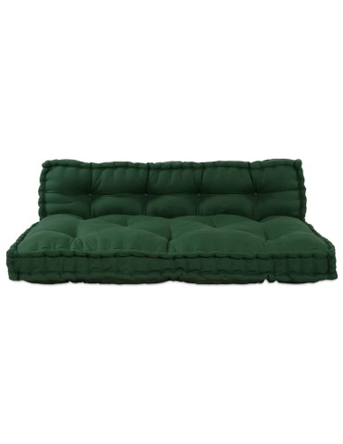 Divano modulare 2 pcs Verde 120 x 80 x 38 cm Tessuto