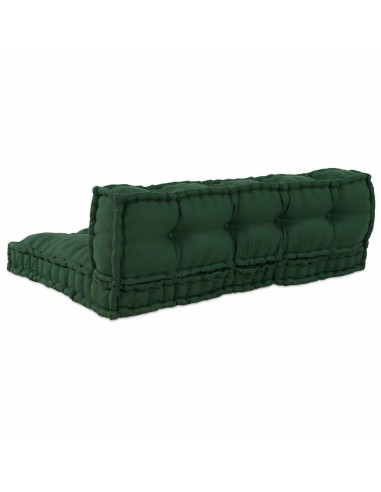 Divano modulare 2 pcs Verde 120 x 80 x 38 cm Tessuto