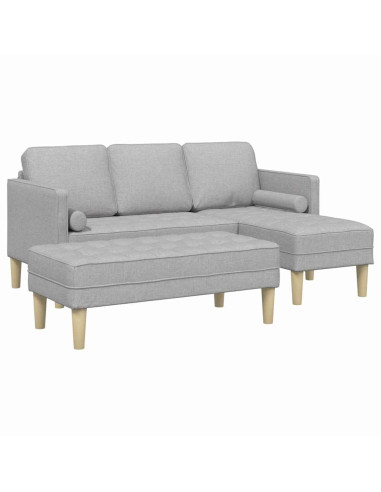 Set di divani con cuscino 2 pcs Grigio Nuvola Poliestere