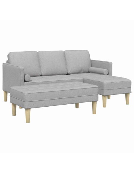 Set di divani con cuscino 2 pcs Grigio Nuvola Poliestere