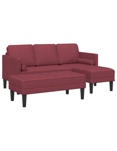 Set di divani con cuscino 2 pcs Rosso Vino Poliestere