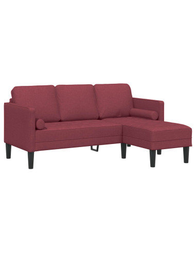 Set di divani con cuscino 2 pcs Rosso Vino Poliestere