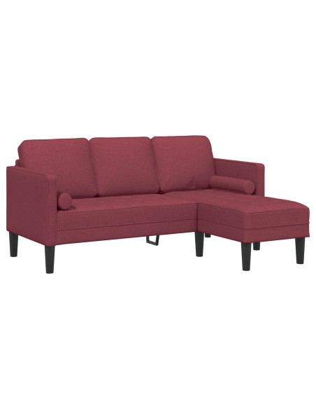 Set di divani con cuscino 2 pcs Rosso Vino Poliestere