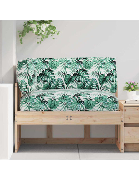 Set di Cuscini per Pallet Floreale 3 pcs Motivo Foglia Verde
