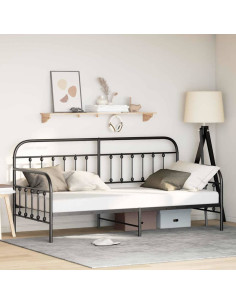 Struttura per letto di giorno Nero 90 x 190 cm