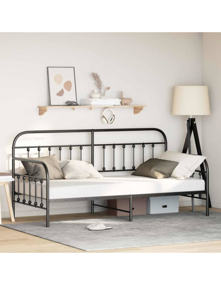 Struttura per letto di giorno Nero 90 x 190 cm