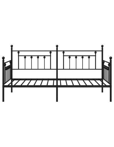 Struttura per letto di giorno Nero 107 x 203 cm Acciaio