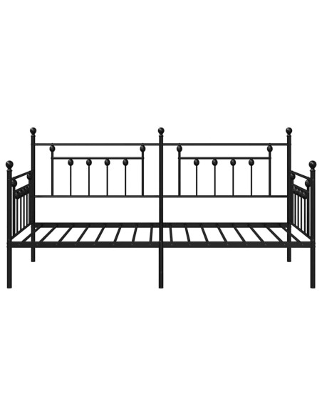 Struttura per letto di giorno Nero 107 x 203 cm Acciaio
