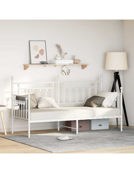 Struttura per letto di giorno Bianco 75 x 190 cm Acciaio