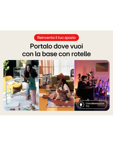 LG Swing 32U889SA Schermo Personale 32" 4K Touch, base con rotelle, webOS