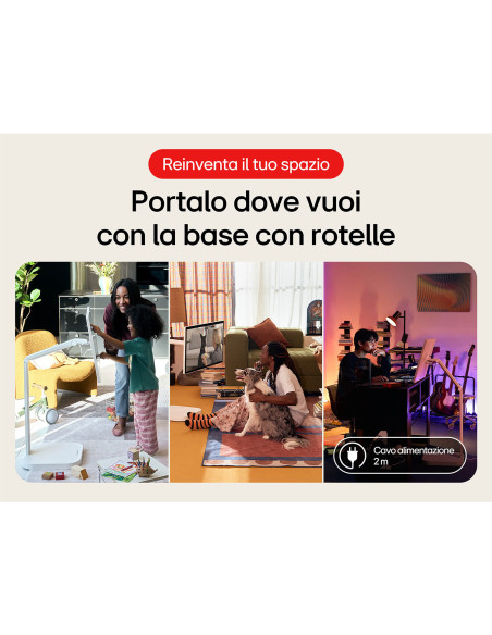 LG Swing 32U889SA Schermo Personale 32" 4K Touch, base con rotelle, webOS