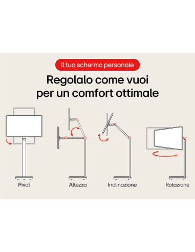 LG Swing 32U889SA Schermo Personale 32" 4K Touch, base con rotelle, webOS