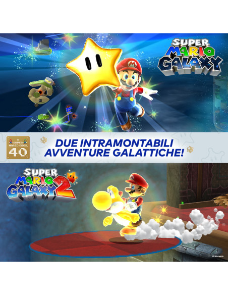 Nintendo Super Mario Galaxy + Super Mario Galaxy 2 Tedesca, DUT, Inglese, ESP, Francese, ITA, Giapponese, Coreano, Portoghese Ni