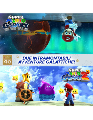 Nintendo Super Mario Galaxy + Super Mario Galaxy 2 Tedesca, DUT, Inglese, ESP, Francese, ITA, Giapponese, Coreano, Portoghese Ni