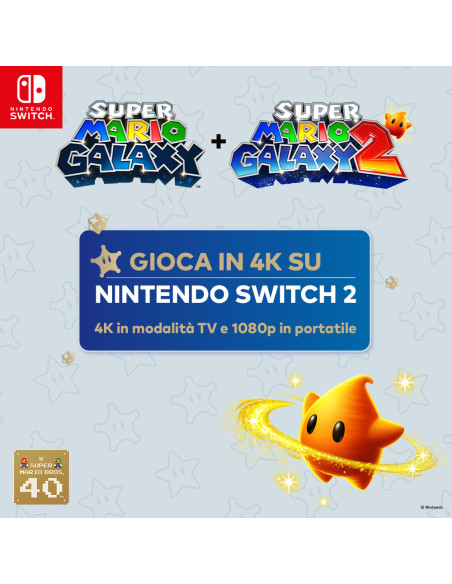 Nintendo Super Mario Galaxy + Super Mario Galaxy 2 Tedesca, DUT, Inglese, ESP, Francese, ITA, Giapponese, Coreano, Portoghese Ni