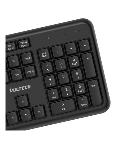 Vultech KM-811 tastiera Mouse incluso Ufficio USB QWERTY Italiano Nero