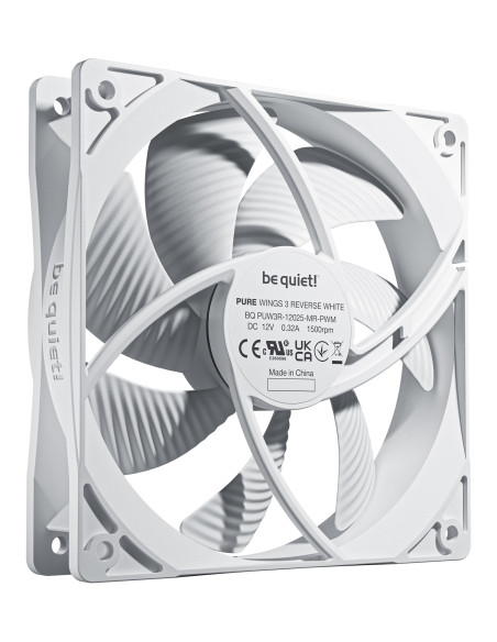 be quiet! Pure Wings 3 120 mm PWM Reverse Triple Pack White Case per computer Ventilatore 12 cm Bianco 3 pz
