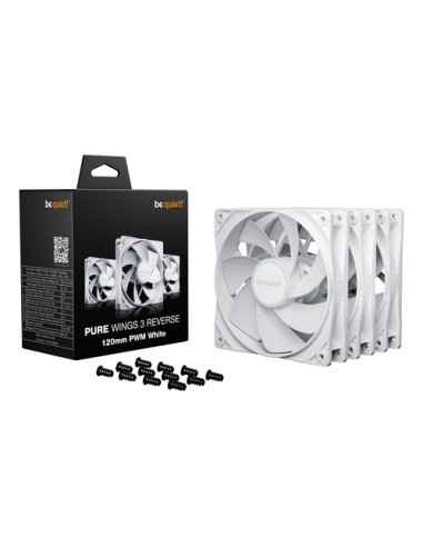 be quiet! Pure Wings 3 120 mm PWM Reverse Triple Pack White Case per computer Ventilatore 12 cm Bianco 3 pz