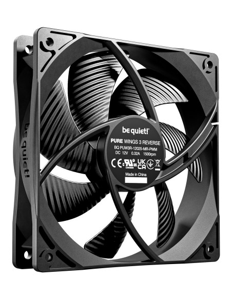 be quiet! Pure Wings 3 120 mm PWM Reverse Triple Pack Black Case per computer Ventilatore 12 cm Nero 3 pz