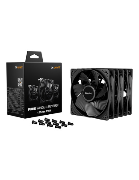 be quiet! Pure Wings 3 120 mm PWM Reverse Triple Pack Black Case per computer Ventilatore 12 cm Nero 3 pz