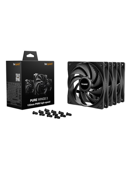 be quiet! Pure Wings 3 120 mm PWM high-speed Triple Pack Case per computer Ventilatore 12 cm Nero 3 pz