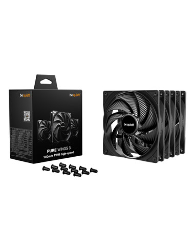 be quiet! Pure Wings 3 140 mm PWM high-speed Triple Pack Case per computer Ventilatore 14 cm Nero 3 pz