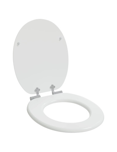 Sedile del WC 2 pcs Bianco 44 x 38 cm Pannello MDF