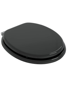 Sedile del WC 2 pcs Nero 44 x 38 cm Pannello MDF 2