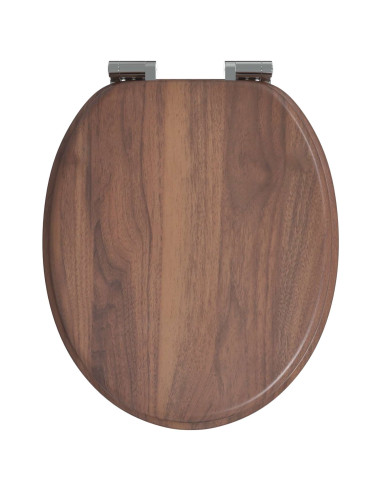 Sedile del WC 2 pcs Marrone 44 x 38 cm Pannello MDF