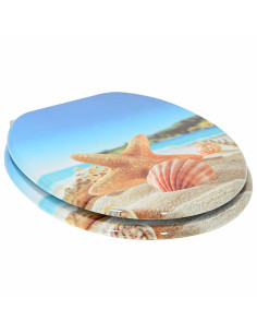 Sedile del WC 2 pcs Conchiglia di mare 44 x 38 cm Pannello MDF 2