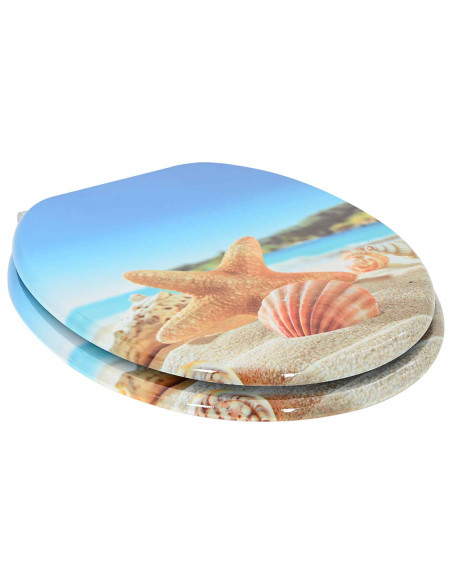 Sedile del WC 2 pcs Conchiglia di mare 44 x 38 cm Pannello MDF