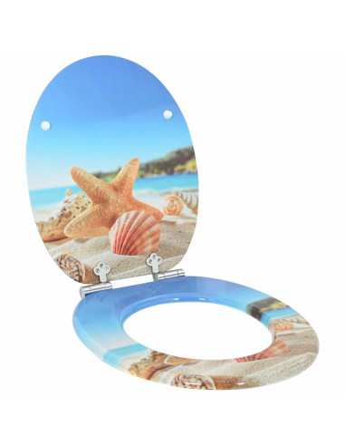 Sedile del WC 2 pcs Conchiglia di mare 44 x 38 cm Pannello MDF