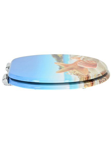 Sedile del WC 2 pcs Conchiglia di mare 44 x 38 cm Pannello MDF